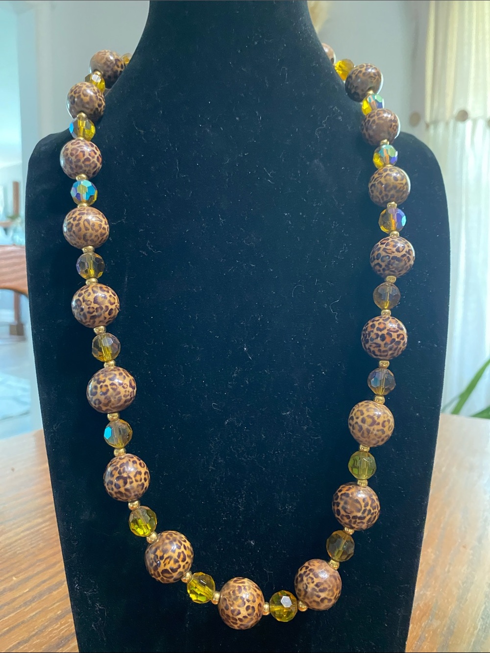 Joan Rivers Leopard-Print AB Beaded Necklace